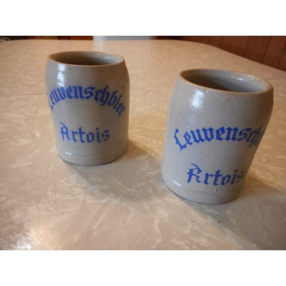 Hand Crafted Other - Lot of 2 Leuvenschbier Stein Mug .4L Handmade